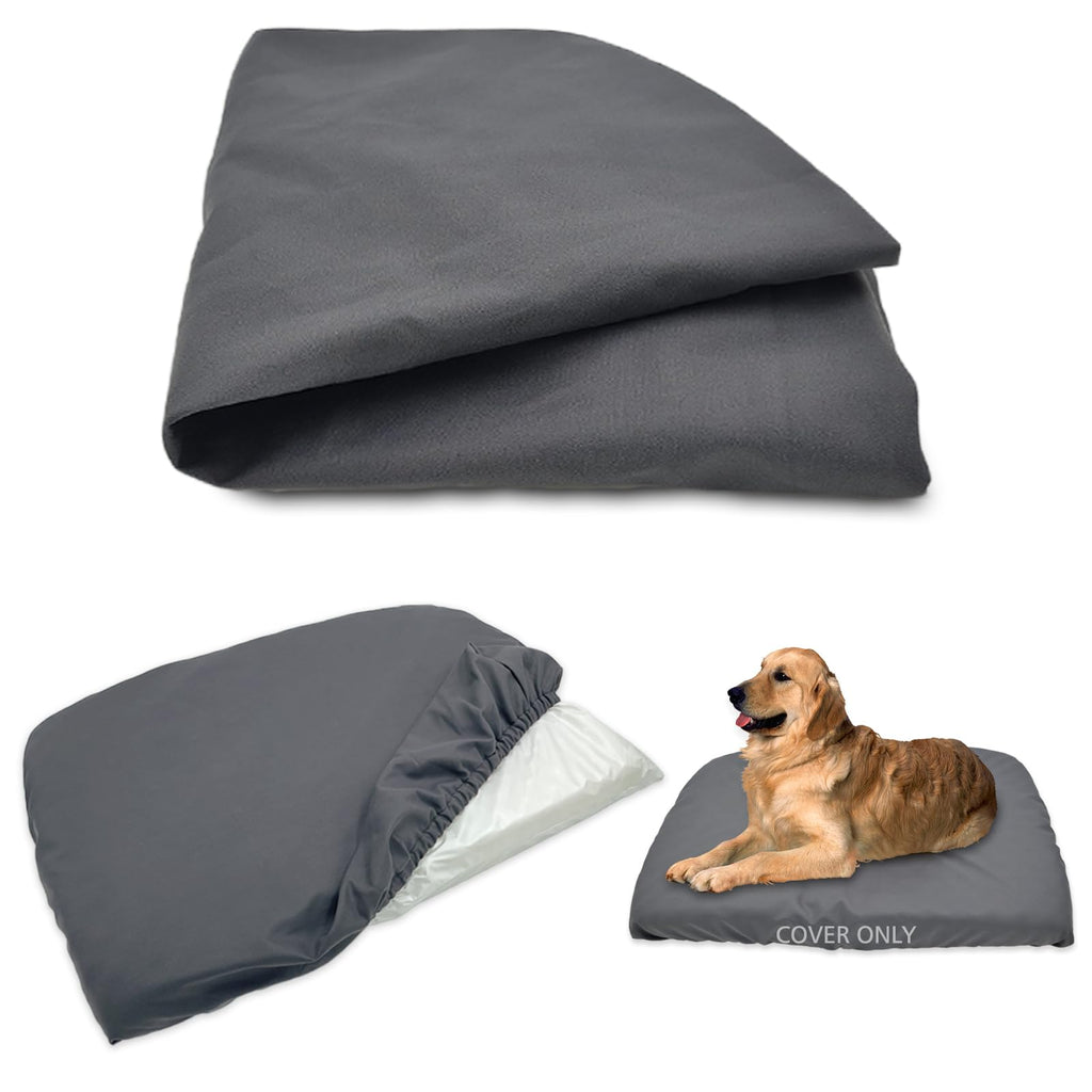Dog Bed Cover Waterproof Replacement Machine Washable Covers for Dog Bed Heavy Duty Scratch Resistant Mattress Protector Pet Bed 24x18 Inch Grey Cover Only