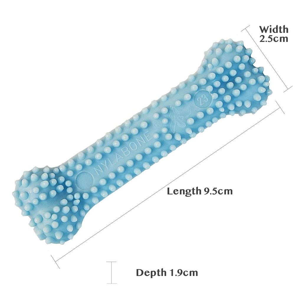 Nylabone Puppy Chew Blue Textured Teething Dog Bone, X-Small