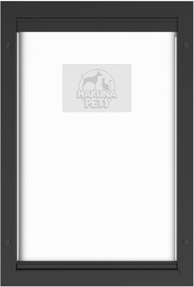 Hakuna Pets Deluxe Aluminum Pet, Cat & Dog Door with 2-Way Locking Panel for Screens, Walls & Openings up to 2.8" Thick