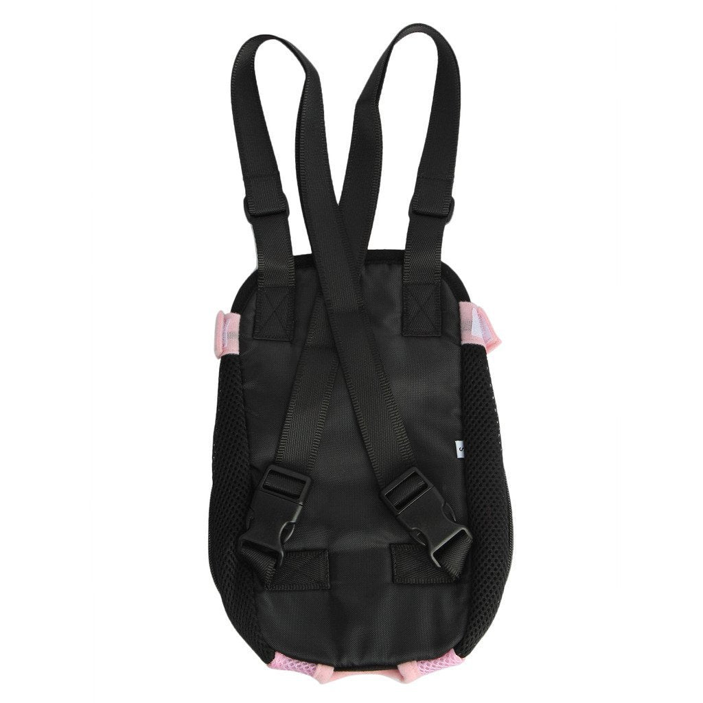 Pet Dog Puppy Cat Carrier Five Holes Backpack Double Shoulder Straps Mesh Front Chest Backpack Bag, M, Blue
