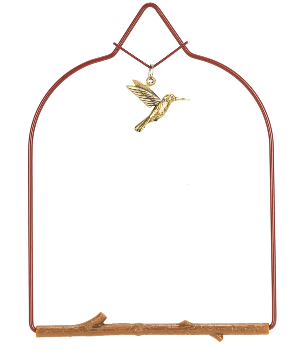 Pop's Birding Hummingbird Swing,USA Made Original Charm Humming Bird Swing for Outdoors - Perfect Bird Perch for Small Wild Birds Backyard Birding - 100% Made in USA, Hook Included