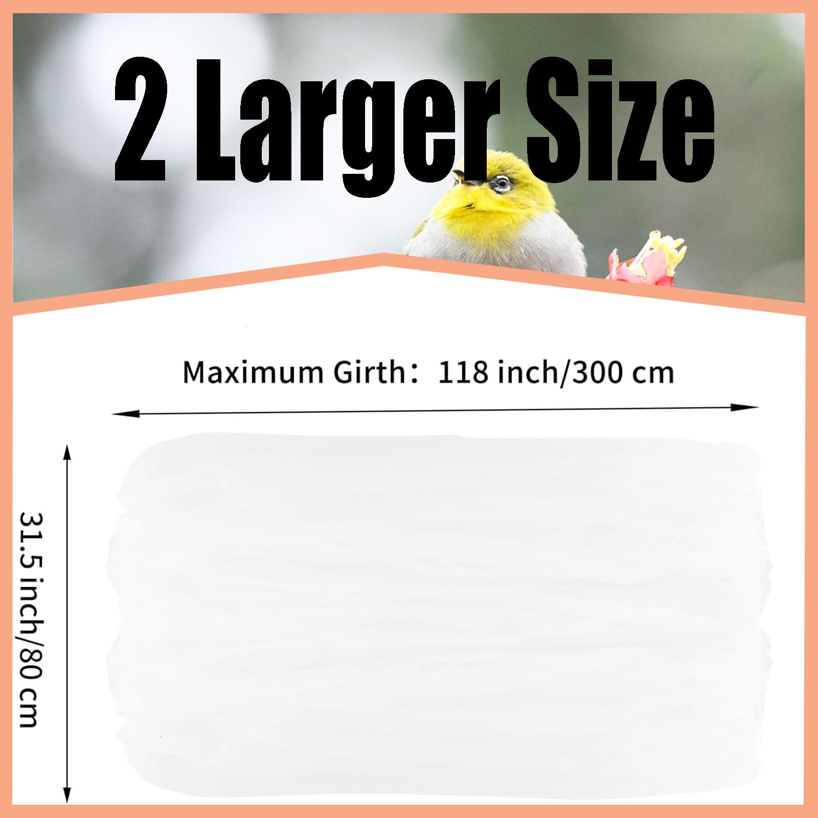 SYOOY Bird Cage Seed Catcher,Large Birdcage Net Cover,Bird Cage Accessories for Parrot Parakeet Cockatiels Conures Macaw African Round Square Cages(118 * 31inch)