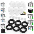 Pet Marvels Fountain Filter Replacement Set – 18 Pack (6 Carbon Filters + 6 Pump Sponges + 6 Pre-Filters) – Compatible with Stainless Steel Cat & Dog Water Fountains – BPA-Free, Triple Filtration