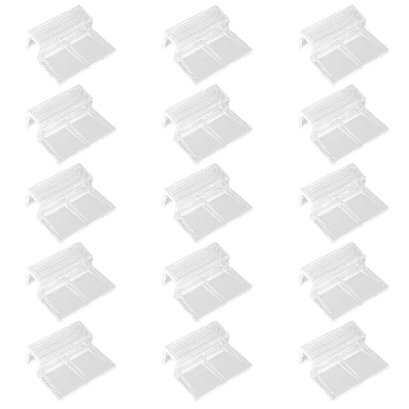 TNJPSEK 15 Pcs Rimless Aquarium Lid Clips for 11-12mm Glass, Clear Acrylic Aquarium Cover Support Clamps for Fish Tank Lid Holder, Plastic Tank Top Clips for Glass Canopy or Piscine Hoods and Covers