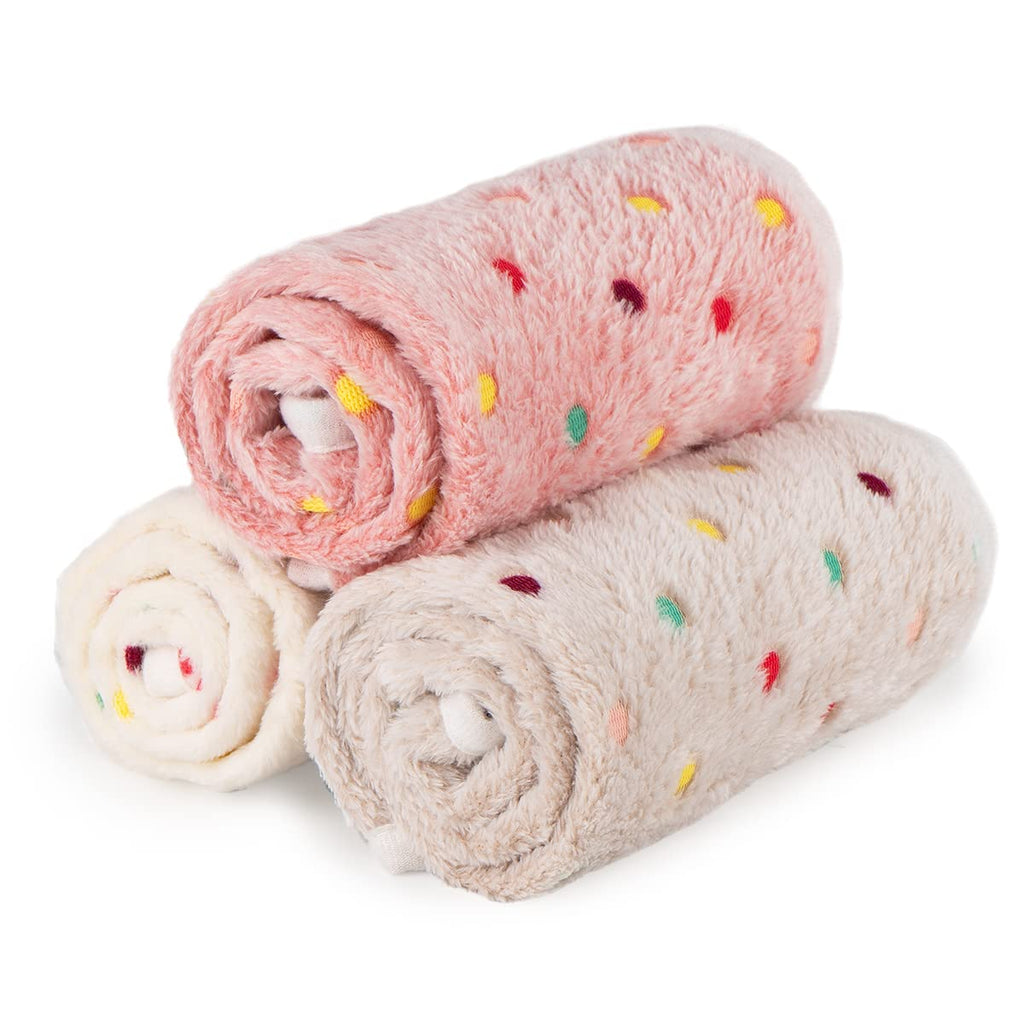 Dono 1 Pack 3 Dog Blankets, Soft Fluffy Fleece Pet Blanket Warm Sleep Mat Paw Print Design Puppy Kitten Throw Blanket Doggy Mat, Blanket for Dogs