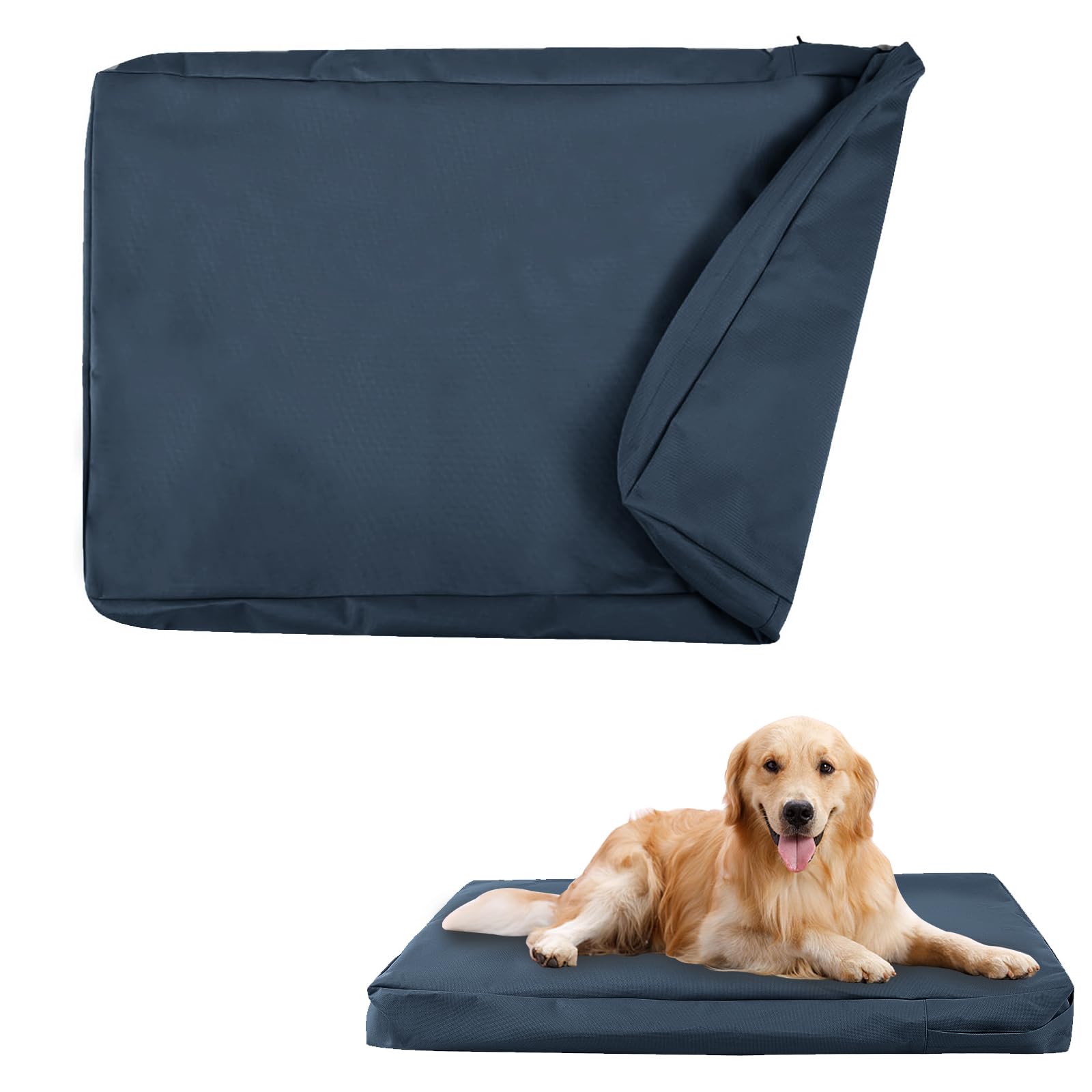 Waterproof Dog Bed Cover Replacement for 42 Inch Wire Crates, Heavy Duty Oxford Fabric Pet Bed Sleeve with Zipper, Washable & Durable Mattress Protector for Puppy, 40" L x 27" W x 4" H (Cover Only)