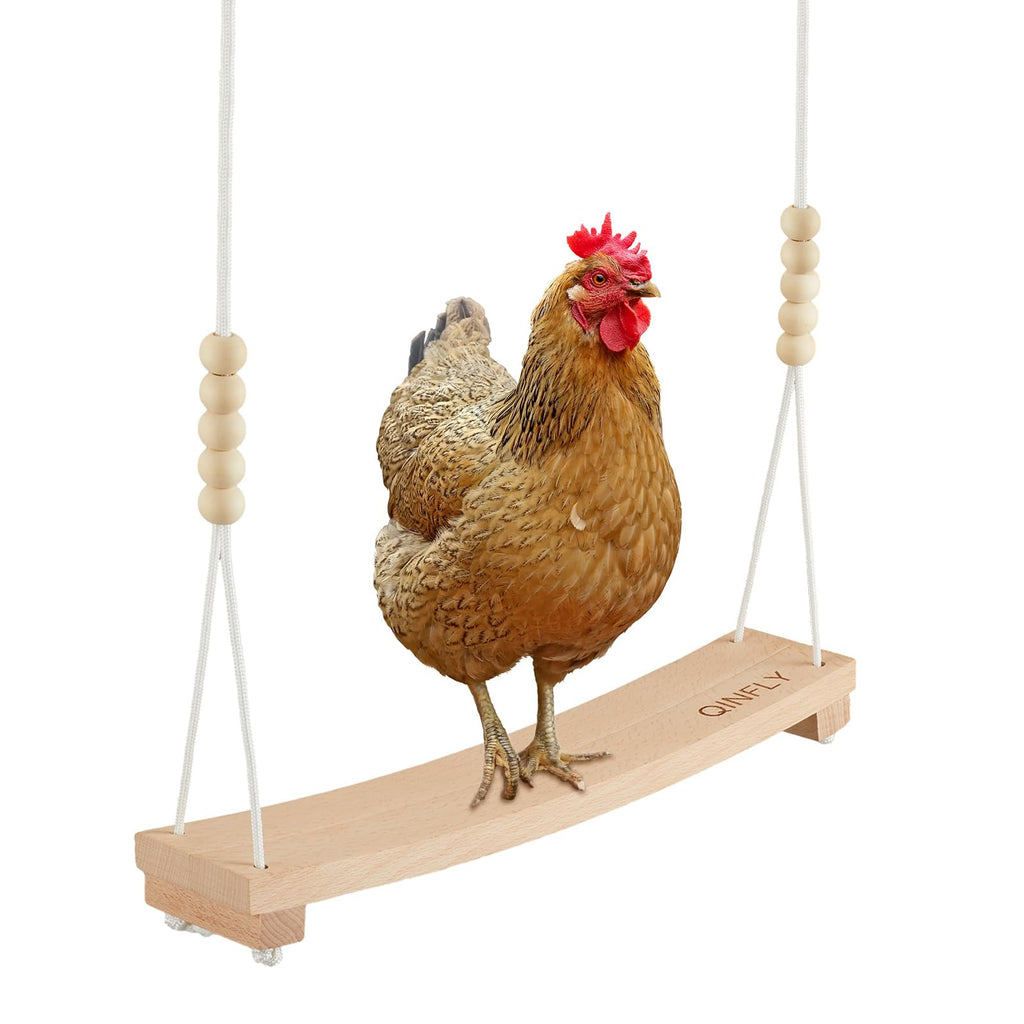 Arc-Shaped Beech Chicken Swing Toys Handmade for Coop Accessories