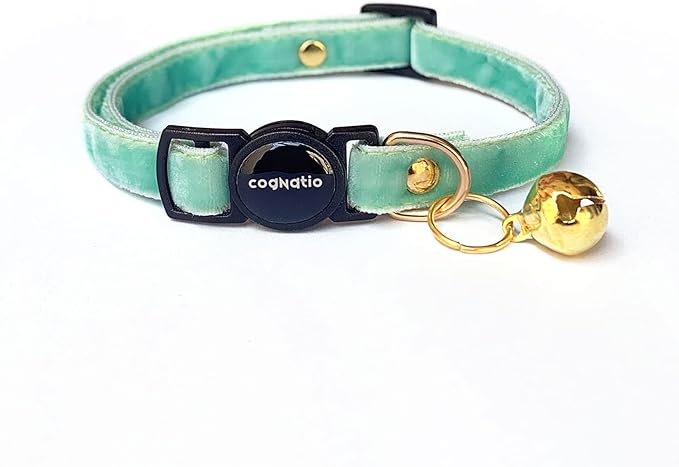 Cognatio Safety Quick Release Cat Collars,Double Velvet with Bell Available in a Range Colors,Perfect for Your Kitty, Adjustable 20-30 cm