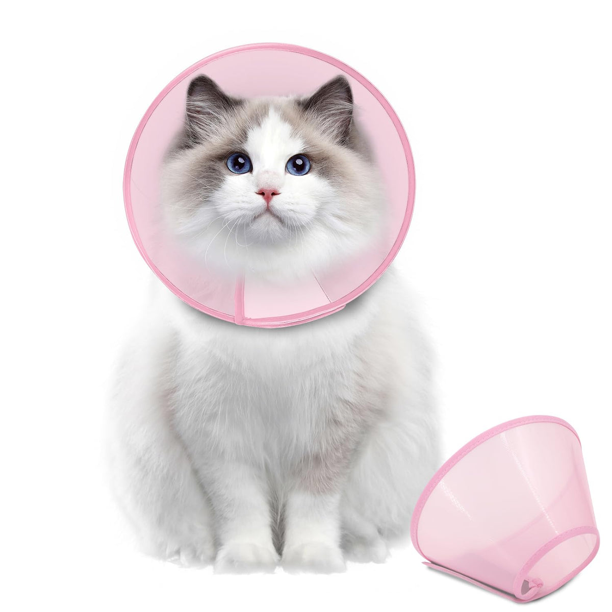 Supet Dog Cone Collar After Surgery to Stop Licking: Adjustable Recovery Elizabeth Collar Alternative for Large Medium Small Dogs, Plastic Pet Head Neck Cone (XS)
