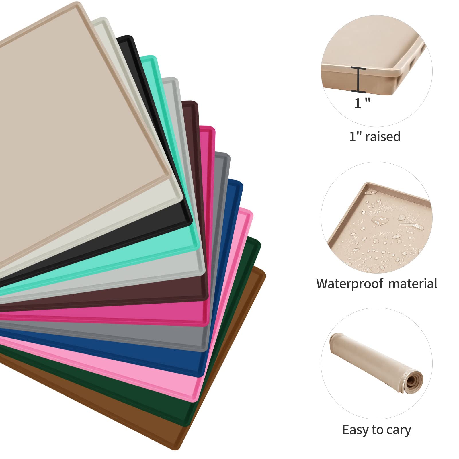 Silicone Dog Food Mat Waterproof Pet Feeding Tray for Large Dogs
