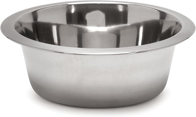 Jeffers Pet Standard Weight Stainless Steel Bowls for Dogs, Cats, Puppies, Kittens, Food & Water, Durable Feeding Dish, Travel, Camping, Indoor Outdoor Use, Dishwasher Safe - 3 Quart 2 Pack