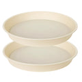 Bleuhome 2 Pack of 16 17 inch Plant Saucer (15 inch Base), 2.3" Depth, Plant Trays for Pots, Plastic Plant Saucers for Indoors, Bird Bath Bowls, Flower Pot Drip Trays for Planter (17", Beige)