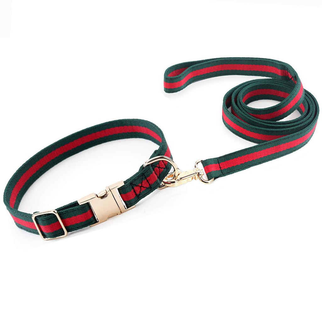 Premium Dog Collar, Cute Dog Collars Luxury Style, Durable Pet Collars and Dog Leash with Metal Buckle Safety for Puppy Small Dogs