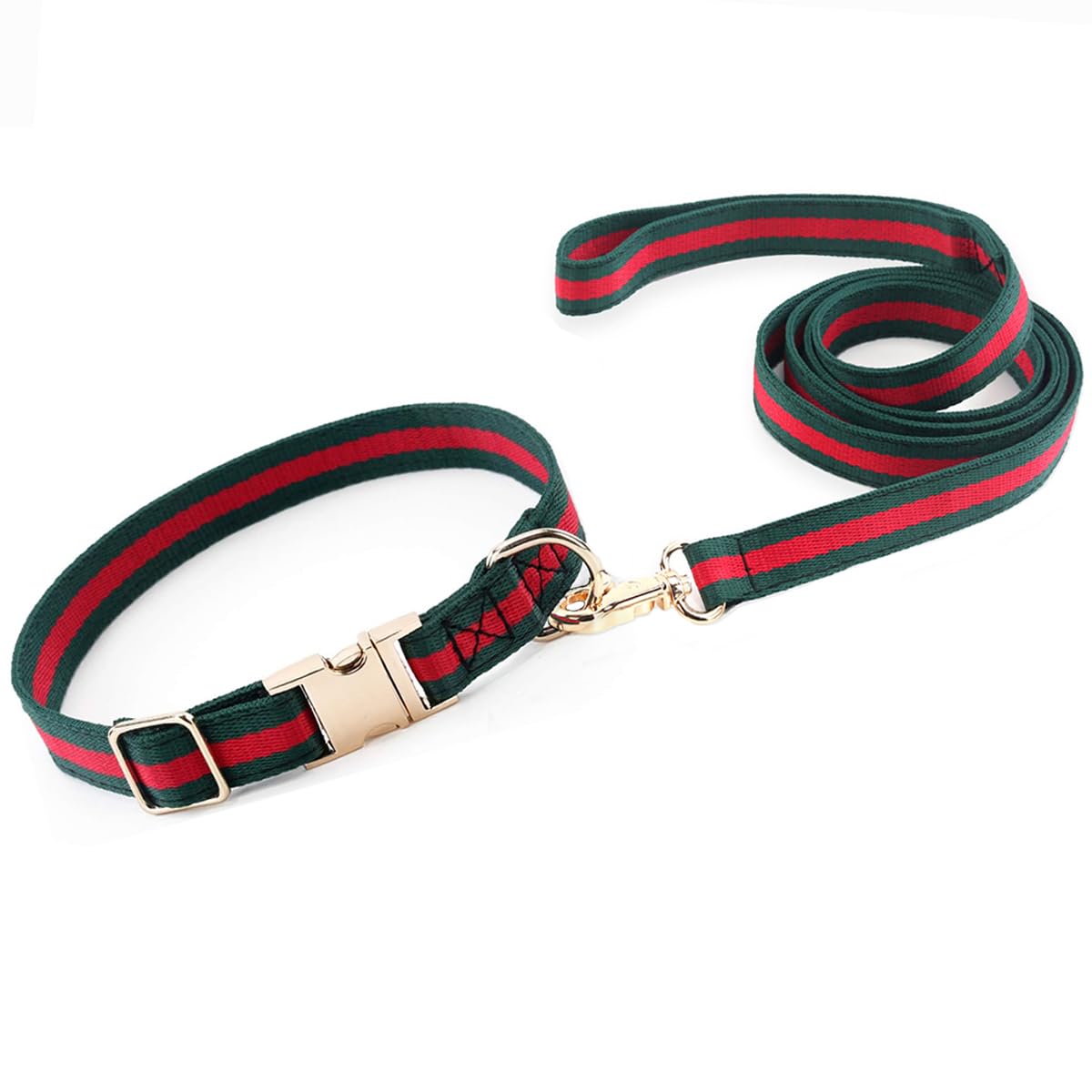 Premium Dog Collar, Cute Dog Collars Luxury Style, Durable Pet Collars and Dog Leash with Metal Buckle Safety for Puppy Small Dogs