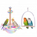 2 PCS, Hanging Bird Perch Toy & Poplar Bird Swing, Parrot Toys for Cage