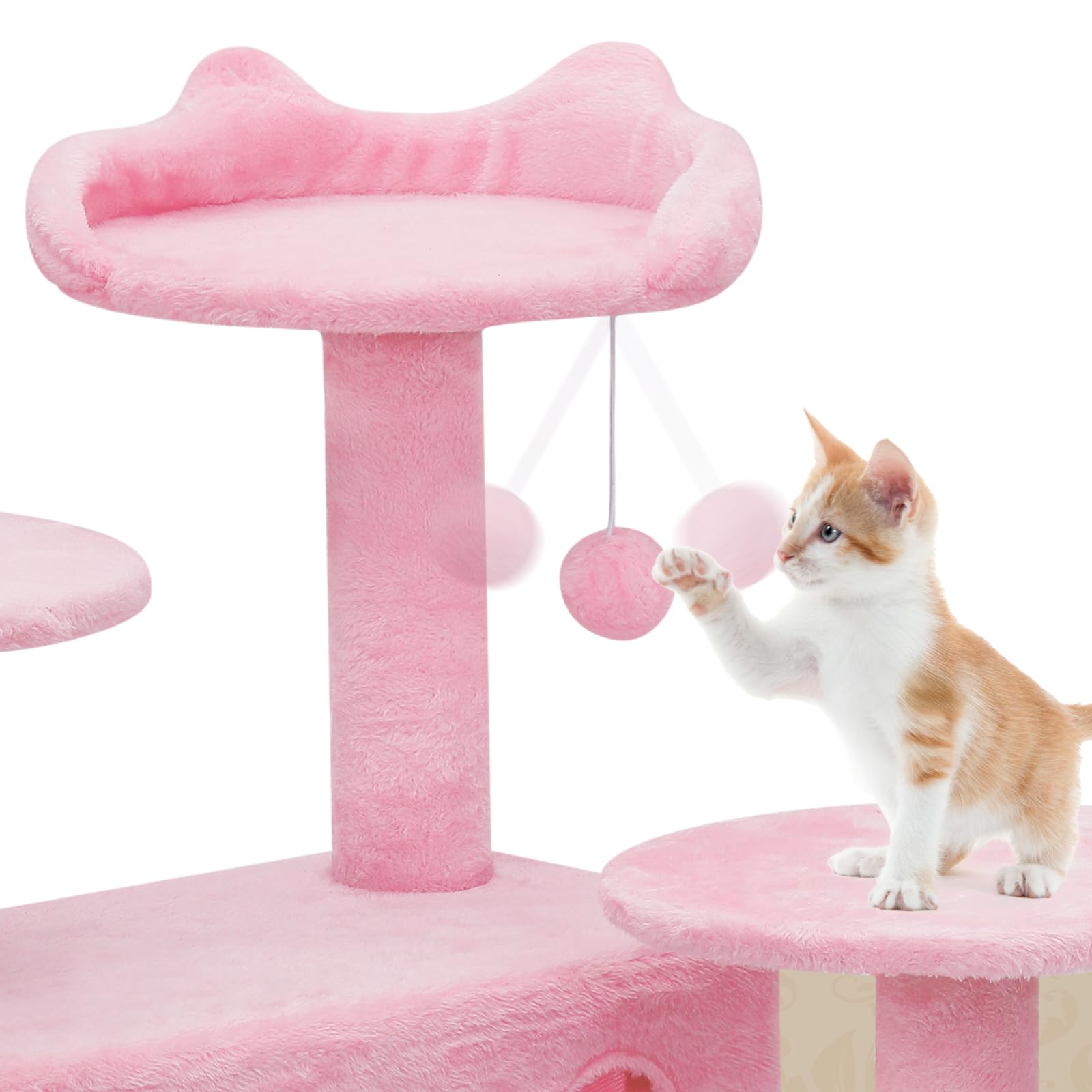 Athena Collection 36" Cat Tree Tower for Indoor Cats, Light Gray
