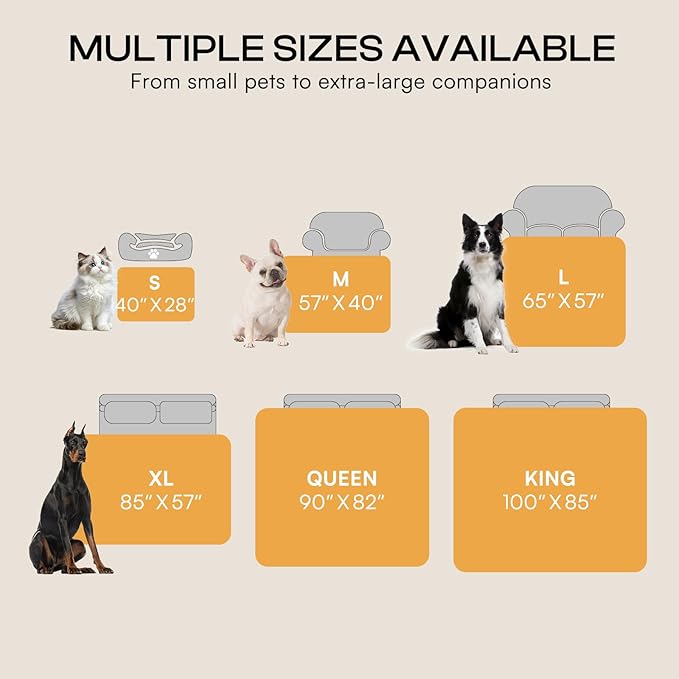Luciphia Waterproof Pet Blanket, Liquid Pee Proof Dog Blanket for Sofa Bed Couch, Reversible Sherpa Fleece Furniture Protector Cover for Small Medium Large Dogs Cats, Khaki+Beige Medium（57" x 40"）