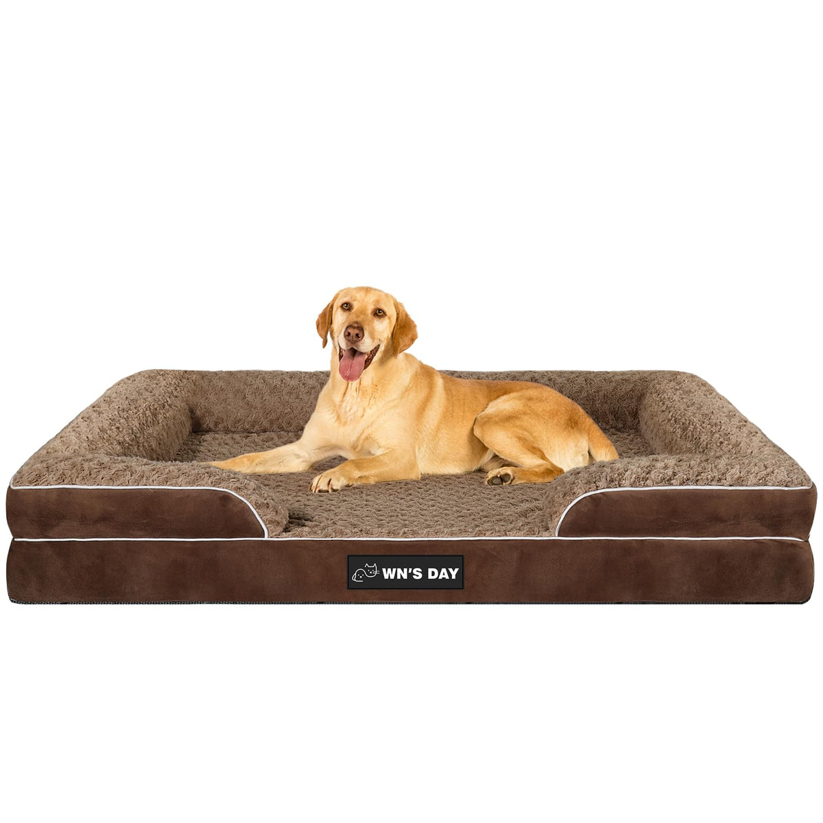Orthopedic Dog Beds for Large Dogs, Memory Foam Dog Bed, Dog Sofa(Beige, L)