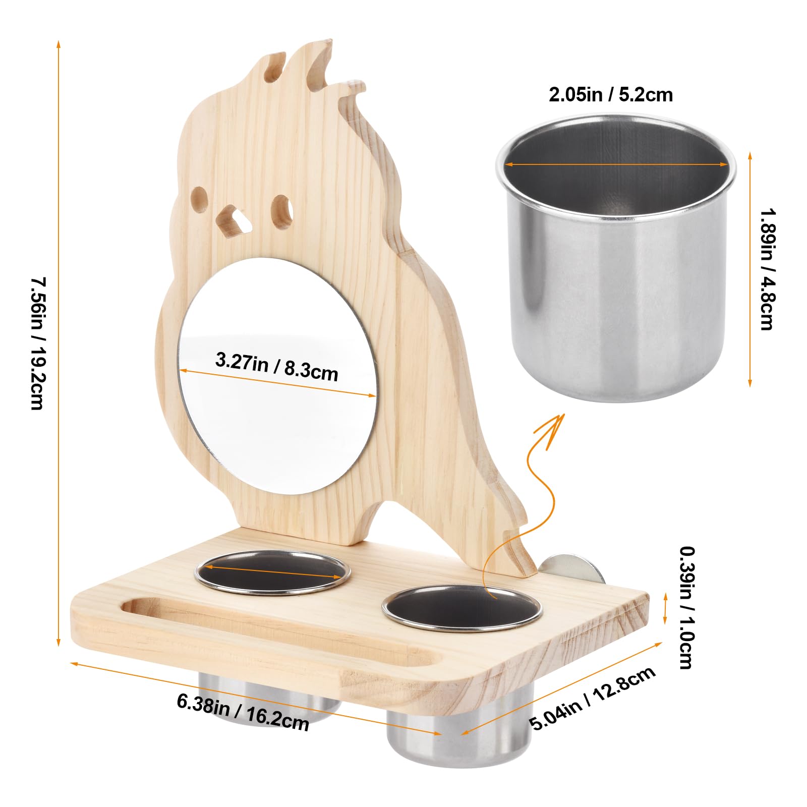 SMICEM Natural Wood Perch, Adjustable Cage Accessory & Toy, Tool-Free Design for Parakeets, Cockatiels, Lovebirds