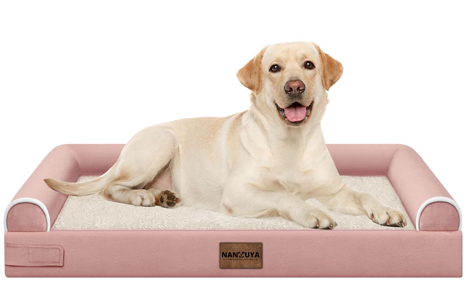 NANUYA Orthopedic Dog Bed for Large Dogs, 38 x 25 Inch, Pink