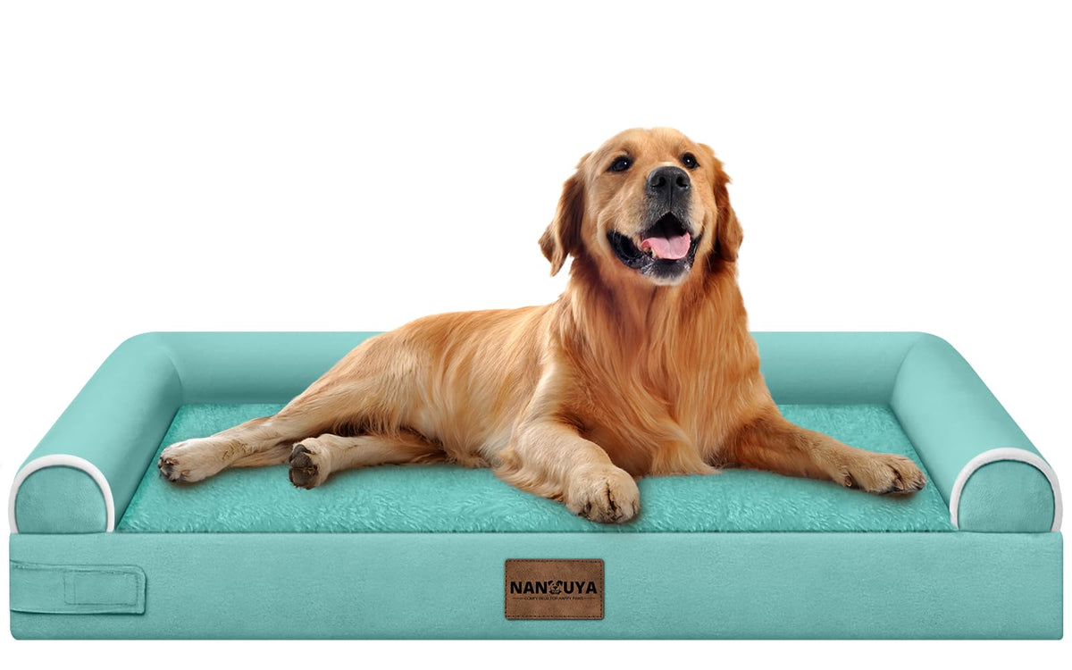 NANUYA Orthopedic Dog Bed for Jumbo Dogs, 48 x 33 Inch, Light Grey