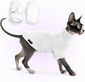 Fleece Sphynx Cat Clothes Soft Hairless Cat Clothes Pullover Cat Sweater for Chihuahua All Season Light and Warm Kitten Cloth for Cats Only Puppy Clothes Small Dog Sweater (White, Small)