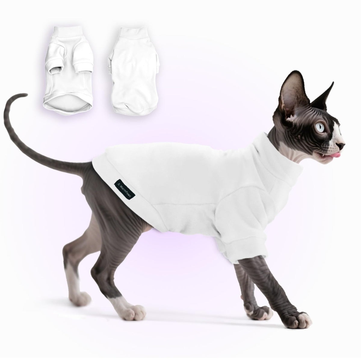 JL WarmPaws Sphynx Cat Clothes Fleece Cats&Small Dogs Pullover Sweater