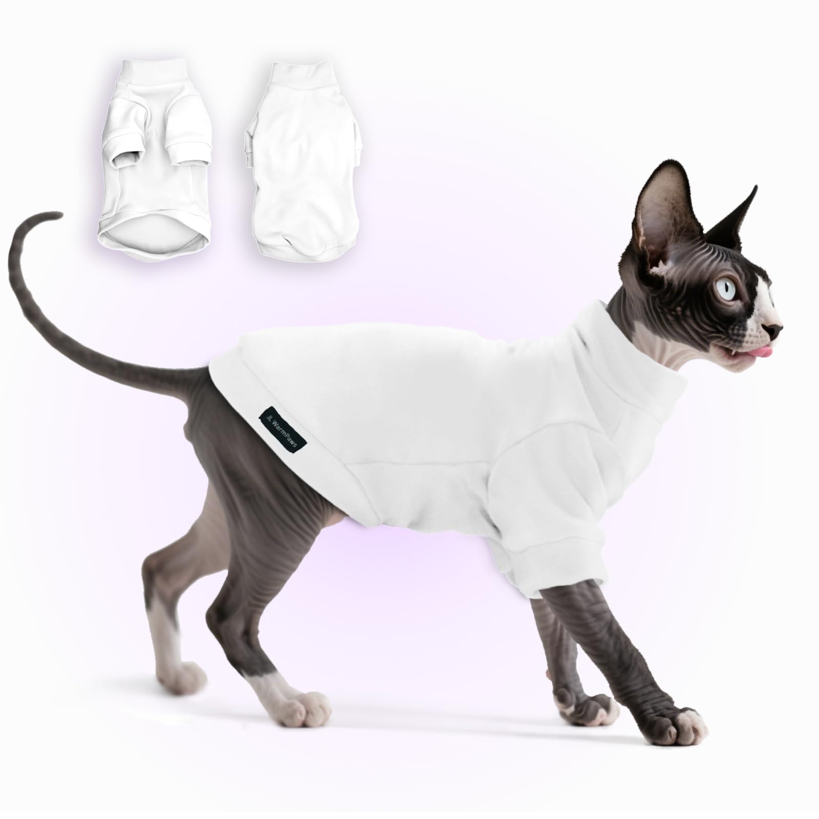JL WarmPaws Sphynx Cat Clothes Fleece Cats&Small Dogs Pullover Sweater