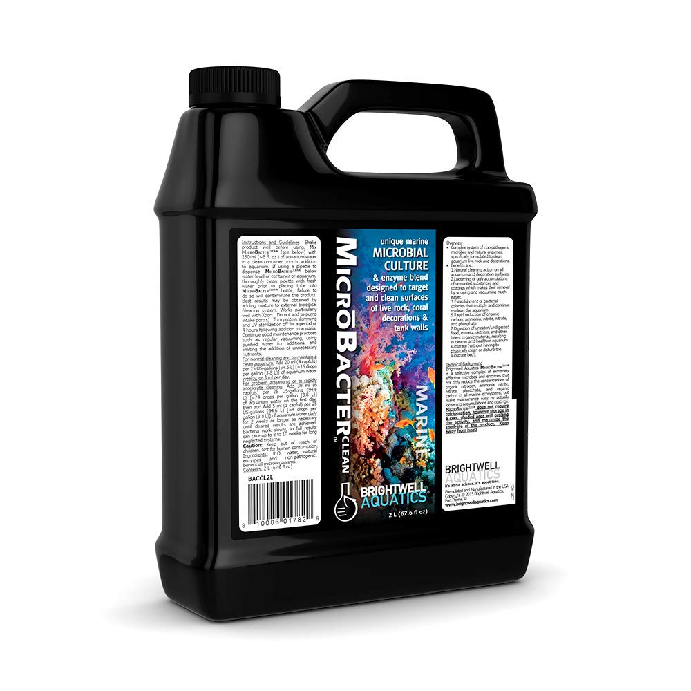 Brightwell Aquatics MicroBacter Clean Marine Aquarium Cleaner Aid, 500 ml
