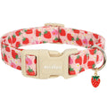 Astdogio Strawberry Dog Collar for Extra Small Dogs, Adjustable Pink Puppy Collar with Quick Release Buckle, Cute Dog Collar for Girl or Boy Dogs, XS