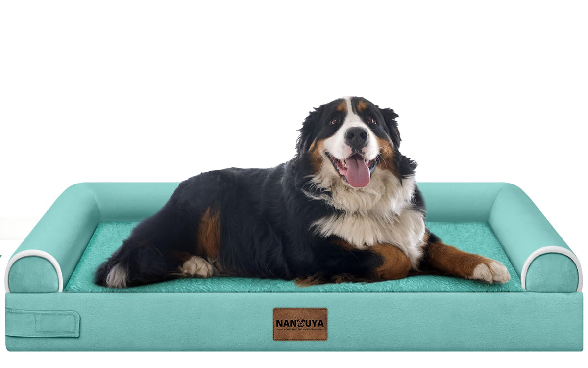 NANUYA Orthopedic Dog Bed for Jumbo Dogs, 48 x 33 Inch, Light Grey