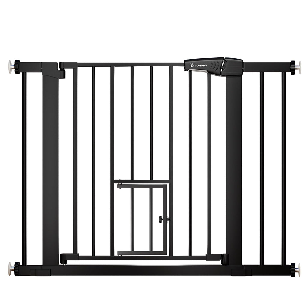 COMOMY Auto Close Pet Gate with Cat Door, 29.5"-40.5" Dog Gate for House