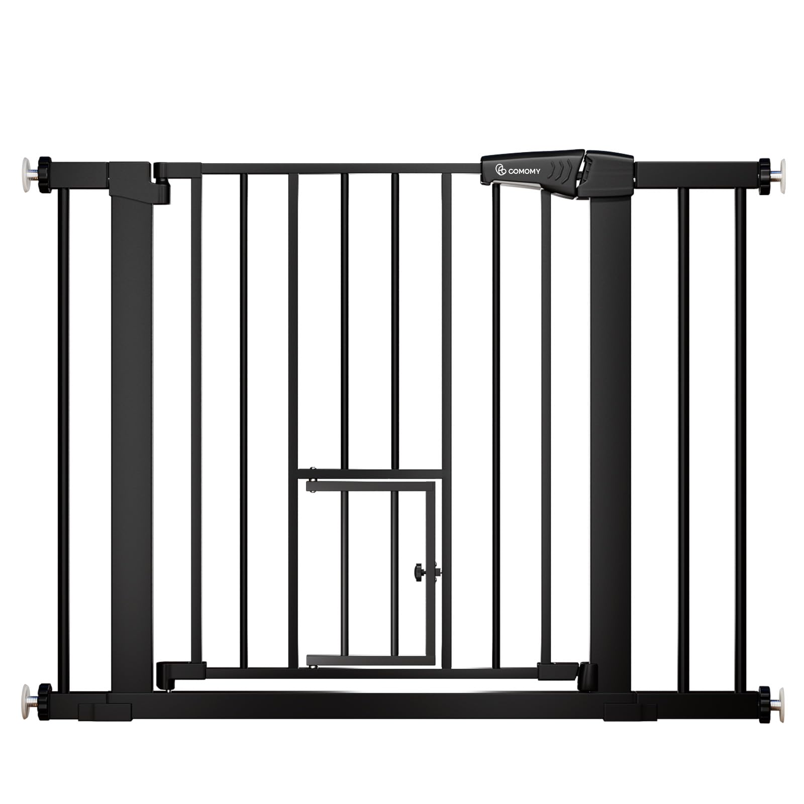 COMOMY Auto Close Pet Gate with Cat Door, 29.5"-40.5" Dog Gate for House