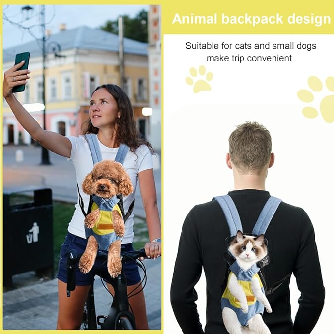 NAIHOD Pet Carrier Backpack, Adjustable Backpack Legs Out Easy-fit Chest Carrier for Medium Dogs Cats Puppies