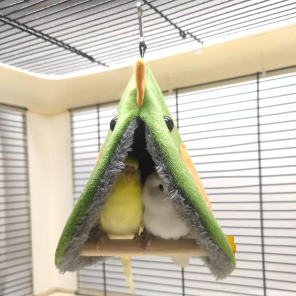 Paxikaka Bird Snuggle Tent - Hanging Sleeping Hut with Perches for Small Birds Parrot Parakeet Cockatiel Conure Budgie Finch Quaker