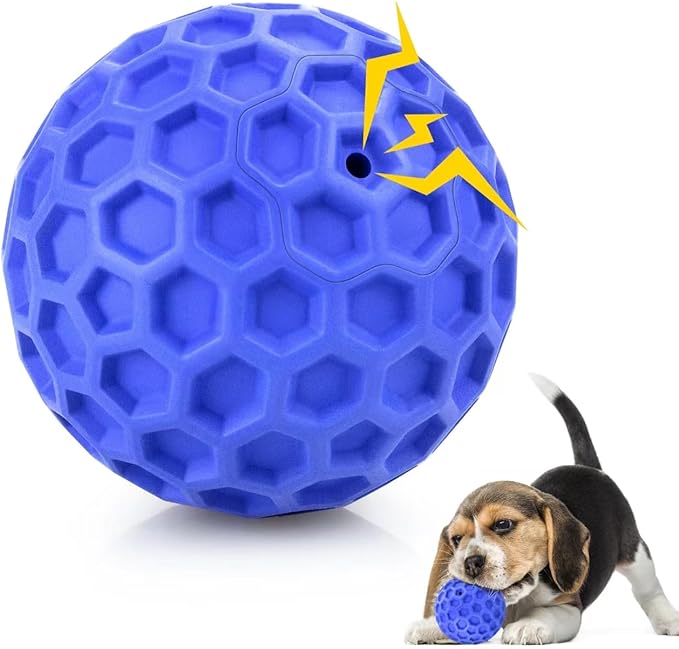 DISSKNIC Indestructible Squeaky Dog Balls, Dog Toys for Aggressive Chewers Large Breed for Relieving Anxiety, Tough Dog Chew Toys Balls for Aggressive Chewers, Outdoor Squeaky Dog Toys for Large Dogs