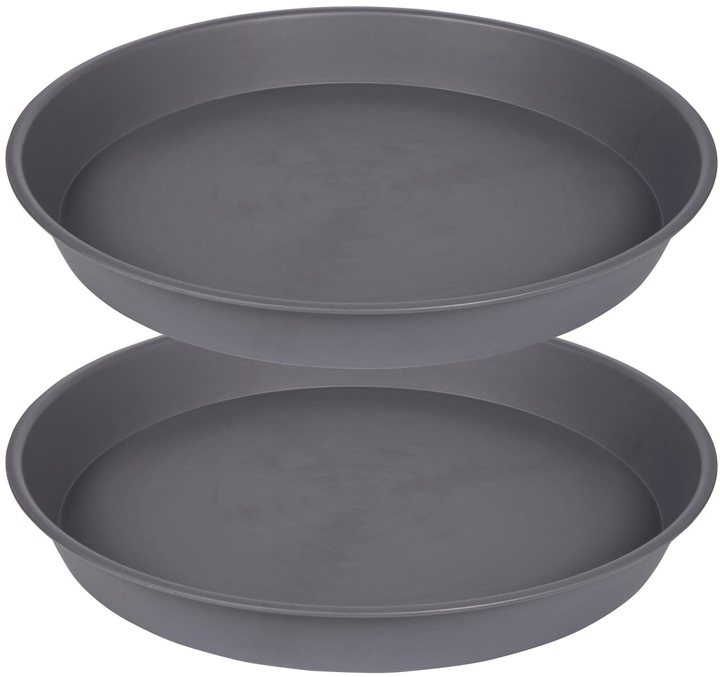 Bleuhome 2 Pack of 10 inch Plant Saucer Gray, Heavy Duty Plastic Plant Saucer 10 inch Round, Durable Plant Tray for Pots, Plant Saucers for Indoors, Plant Trays for Planter 9"/10" (10", Cement)