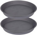 Bleuhome 2 Pack of 10 inch Plant Saucer Gray, Heavy Duty Plastic Plant Saucer 10 inch Round, Durable Plant Tray for Pots, Plant Saucers for Indoors, Plant Trays for Planter 9"/10" (10", Cement)