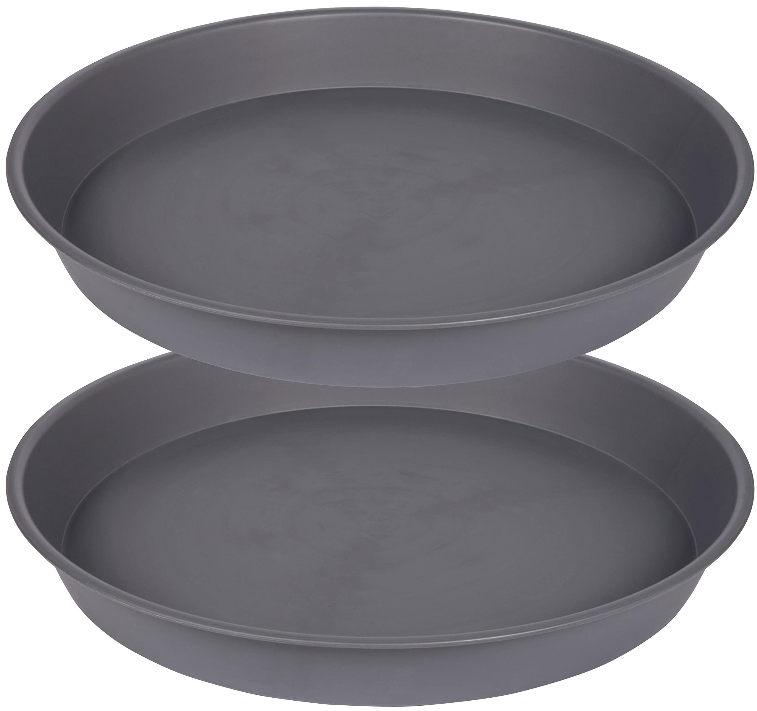 Bleuhome 2 Pack of 10 inch Plant Saucer Gray, Heavy Duty Plastic Plant Saucer 10 inch Round, Durable Plant Tray for Pots, Plant Saucers for Indoors, Plant Trays for Planter 9"/10" (10", Cement)