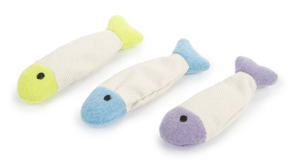SmartyKat (9 Count) Fish Flop Crinkle Catnip Cat Toys - Multi Color, 9 Count