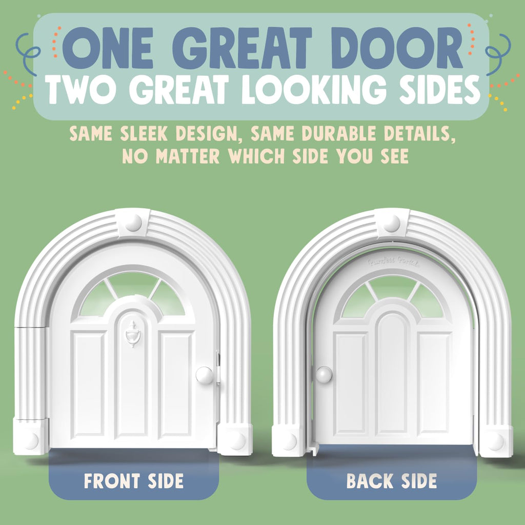 Purrfect Portal Meow Manor® Cat Door Interior Door - No-Flap, Fits Cats Up to 20 lbs, Easy DIY Setup, No Training Needed, White