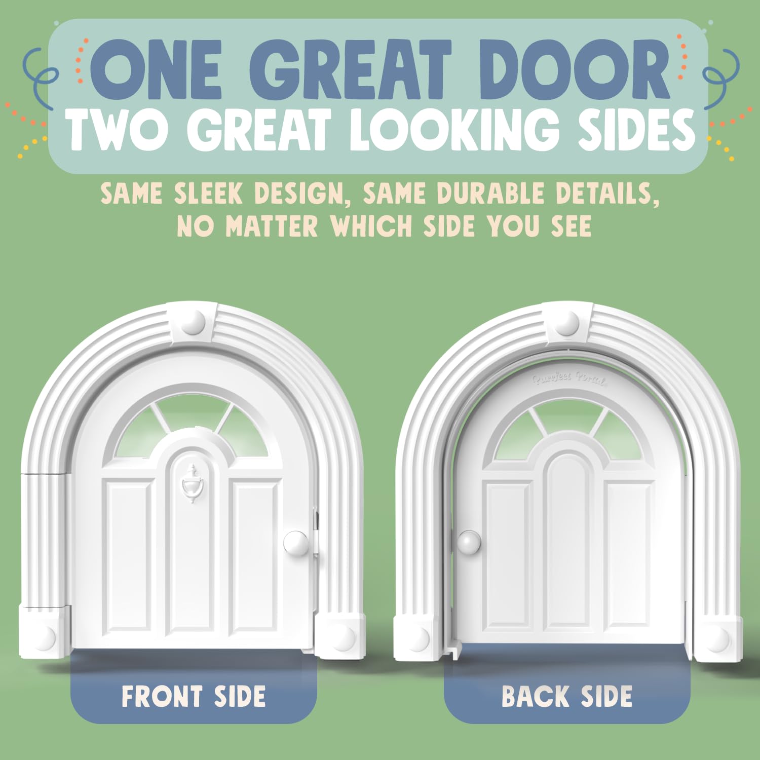 Purrfect Portal Meow Manor® Cat Door Interior Door - No-Flap, Fits Cats Up to 20 lbs, Easy DIY Setup, No Training Needed, White