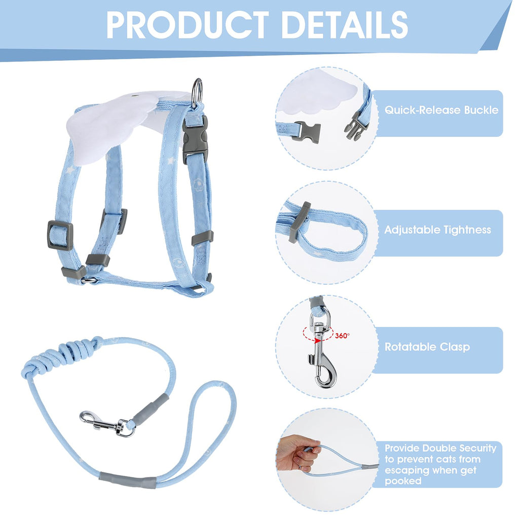 TIESOME Cat Harness and Leash Set, Adjustable Gradient Kitten Harness
