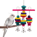 Hypeety Wooden Blocks Bird Chew Toys Natural Hanging Chewing Toy with Bells