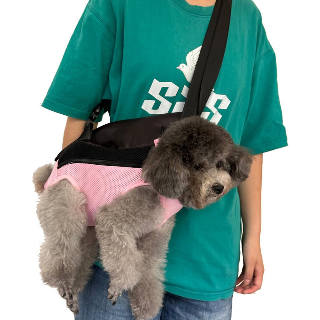 QQLe Dog Carrier Backpack, Breathable Mesh Chest Carrier for Small Dogs