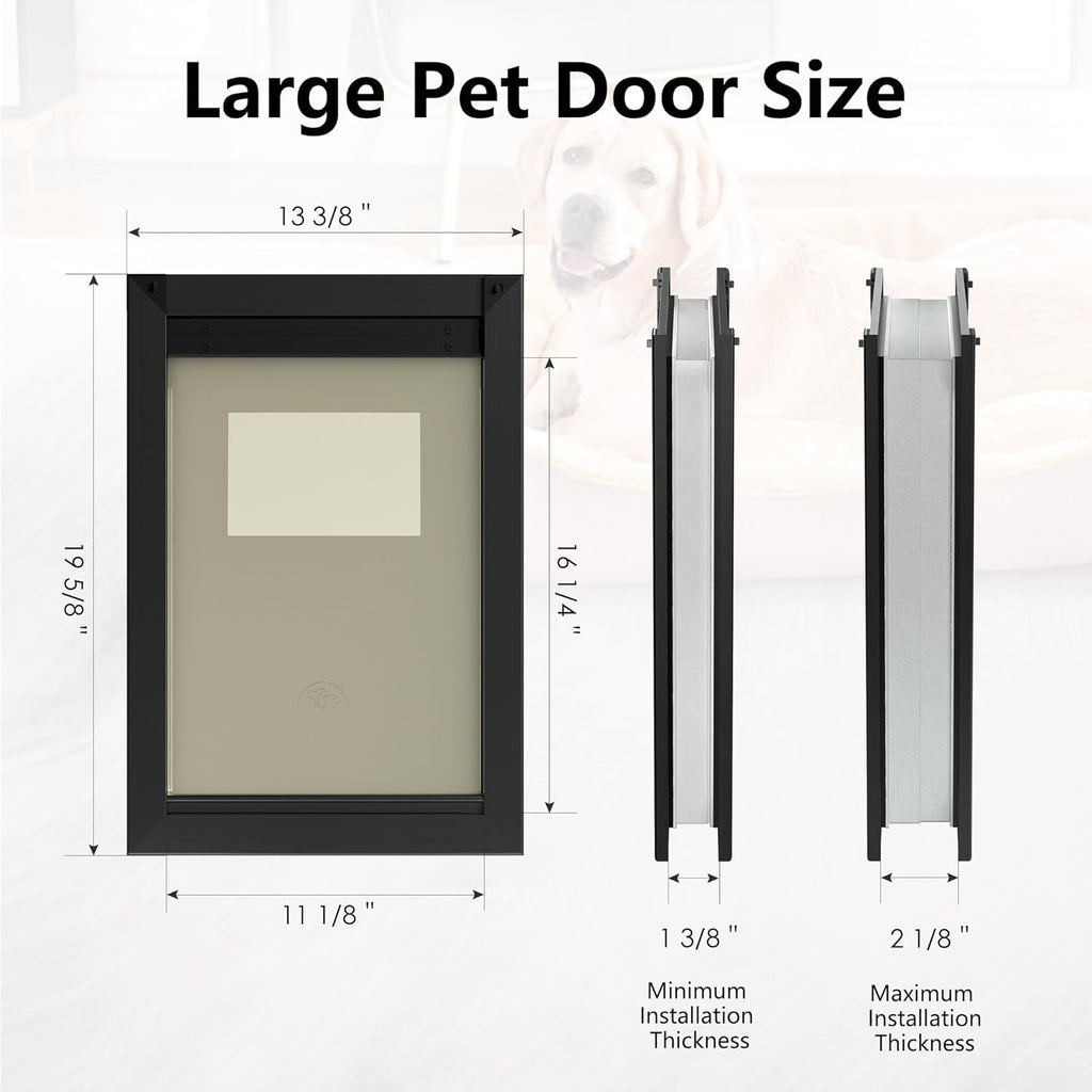 MAVRICPOWER Weatherproof Aluminum Large Dog Door for Door
