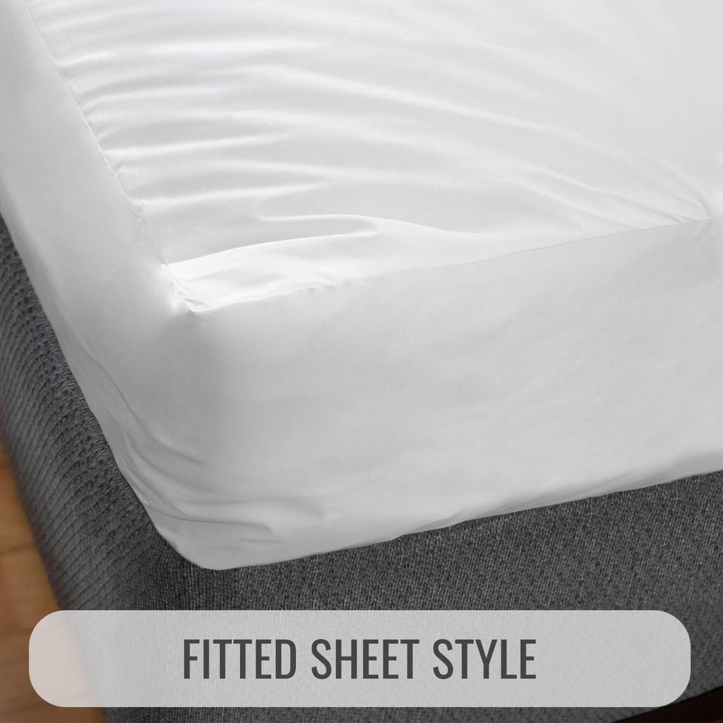DMI Queen Size Waterproof Mattress Protector - Fitted, Noiseless Mattress Cover, Soft and Breathable, 60" x 80"x 15", White