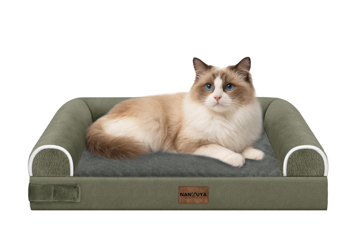 NANUYA Orthopedic Dog Bed for Jumbo Dogs, 48 x 33 Inch, Light Grey