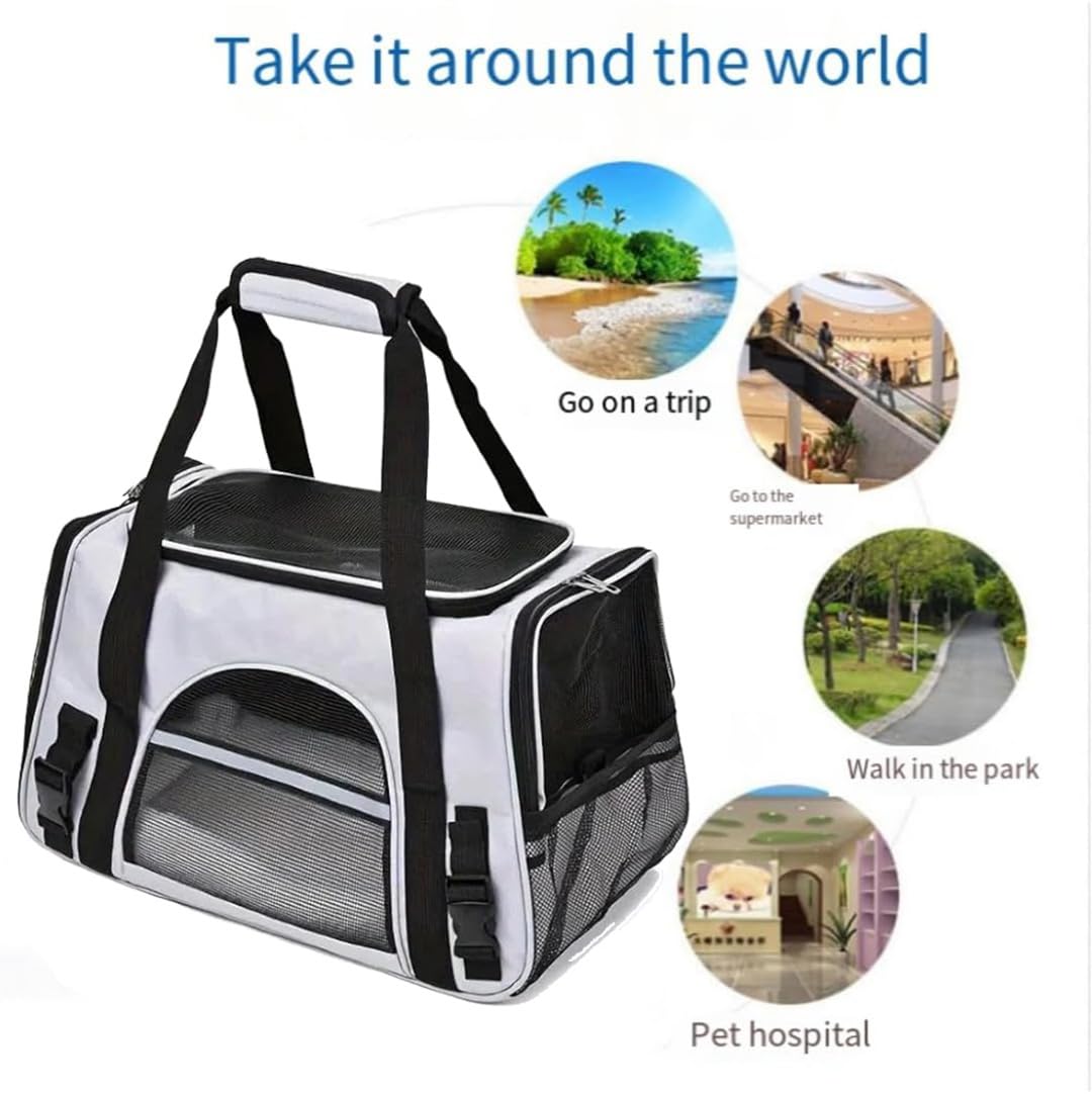 QQLe Cat Carrier Bag, Airline Approved Soft Carrier for Cats & Small Dogs