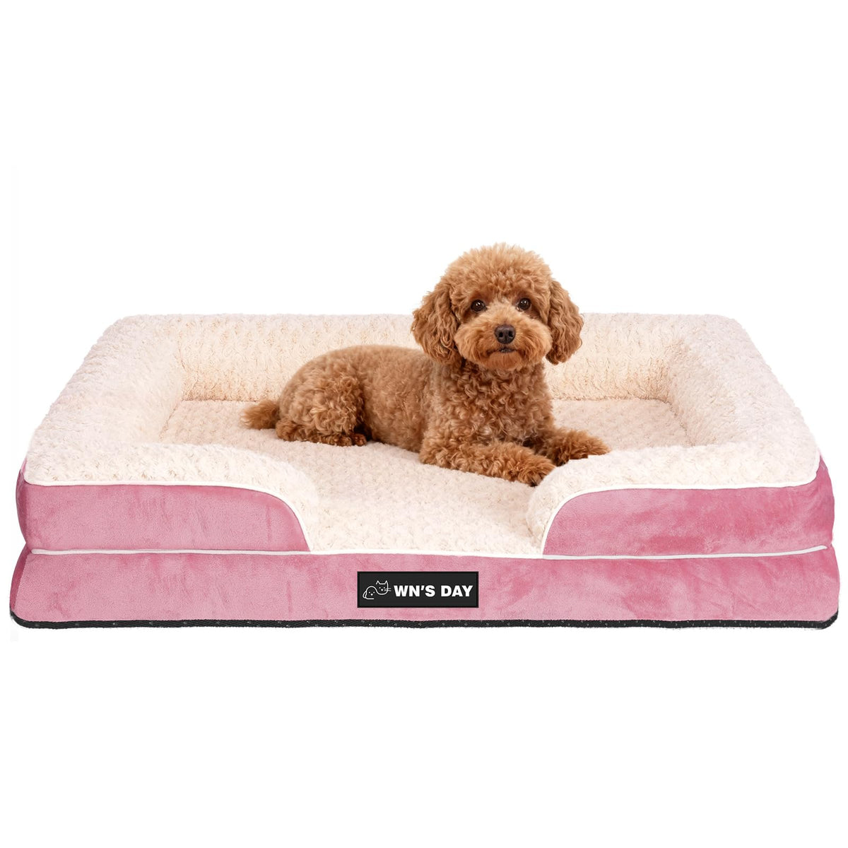 Orthopedic Dog Beds for Large Dogs, Memory Foam Dog Bed, Dog Sofa(Beige, L)